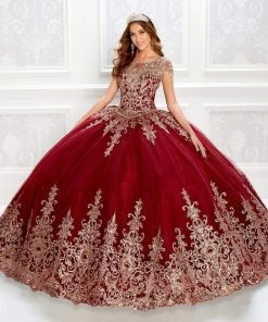 Princesa By Ariana Vara - PR22026 Short Sleeve Beaded Ball Gown 14 Princesa By Ariana Vara - PR22026 Short Sleeve Beaded Ball Gown