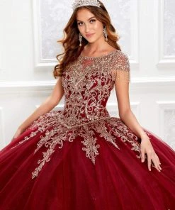 Princesa By Ariana Vara - PR22026 Short Sleeve Beaded Ball Gown 15 Princesa By Ariana Vara - PR22026 Short Sleeve Beaded Ball Gown