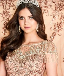 Princesa By Ariana Vara - PR22026 Short Sleeve Beaded Ball Gown 13 Princesa By Ariana Vara - PR22026 Short Sleeve Beaded Ball Gown