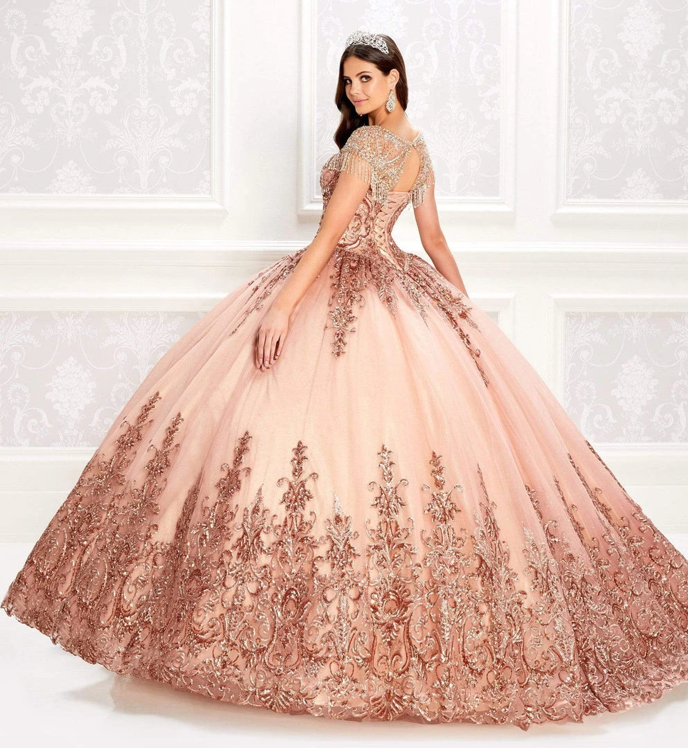 Princesa By Ariana Vara - PR22026 Short Sleeve Beaded Ball Gown 6 Princesa By Ariana Vara - PR22026 Short Sleeve Beaded Ball Gown