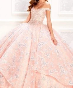 Princesa By Ariana Vara - PR22028 Embroidered Lace Ball Gown