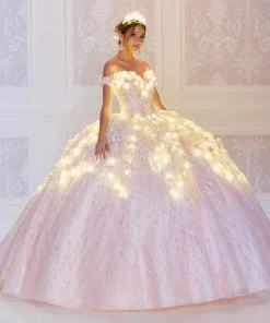 Princesa By Ariana Vara - PR22036 Floral Ball Gown With Lights
