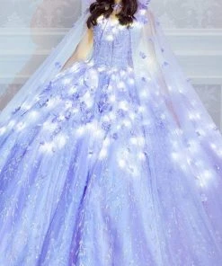 Princesa By Ariana Vara - PR22036 Floral Ball Gown With Lights