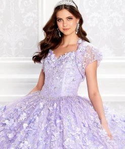 Princesa By Ariana Vara - PR22036 Floral Ball Gown With Lights