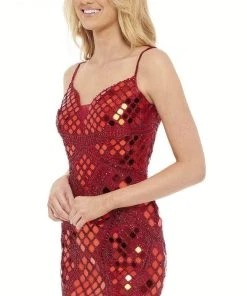 Rachel Allan - 40131 Reflective Sequined Cocktail Dress
