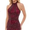 Rachel Allan - 40158 Halter Sequined Sexy Back Dress