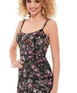 Rachel Allan - 40168 Scoop Multi Beaded Cocktail Dress