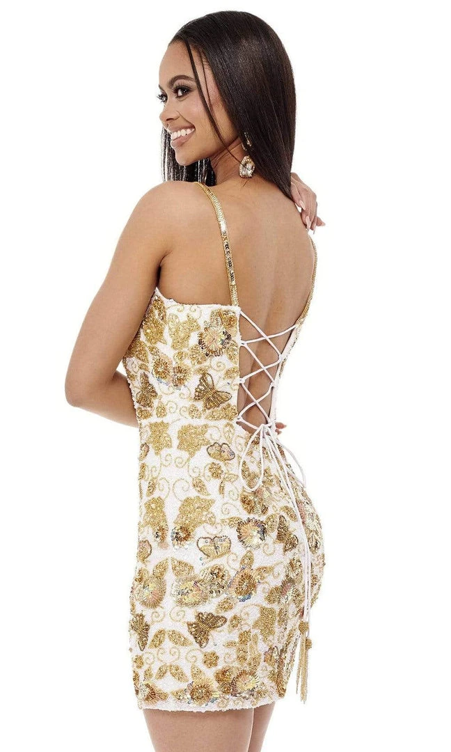 Rachel Allan - 40168 Scoop Multi Beaded Cocktail Dress 6 Rachel Allan - 40168 Scoop Multi Beaded Cocktail Dress