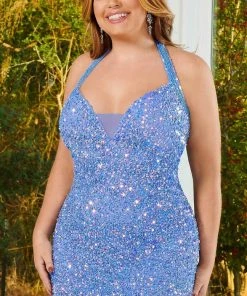Rachel Allan 40213 - Halter V-Neck Sequin Cocktail Dress 21 Rachel Allan 40213 - Halter V-Neck Sequin Cocktail Dress