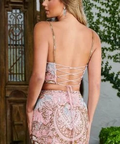Rachel Allan 40232 - Two-Piece Beaded Cocktail Dress