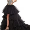 Rachel Allan - 50003 Beaded Pleated High Low Gown