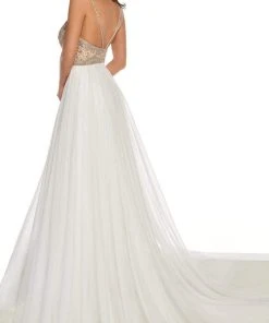 Rachel Allan - 50010 Beaded V Neck Pleated A-Line Dress With Slit 12 Rachel Allan - 50010 Beaded V Neck Pleated A-Line Dress With Slit