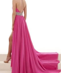 Rachel Allan - 50031 High Halter Ruched Chiffon Dress 7 Rachel Allan - 50031 High Halter Ruched Chiffon Dress