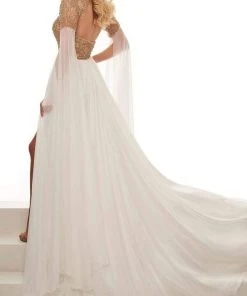 Rachel Allan - 50055 Detachable Sleeve Crystal Beaded Dress