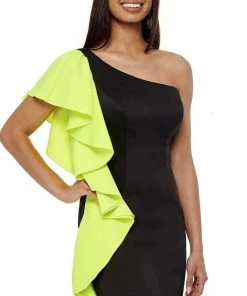 Rachel Allan - 50061 Asymmetric Fit Sheath Short Dress