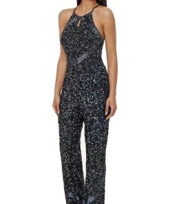 Rachel Allan - 50063 Crisscross Embellished Jumpsuit