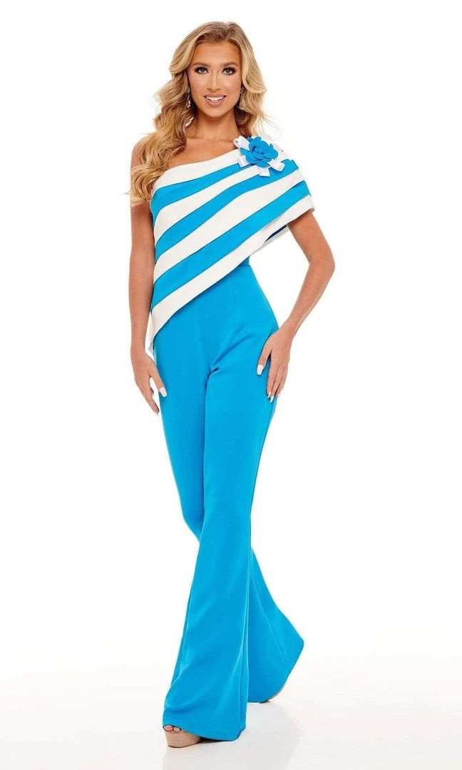 Rachel Allan - 50089 Stripe Draped Jumpsuit 3 Rachel Allan - 50089 Stripe Draped Jumpsuit