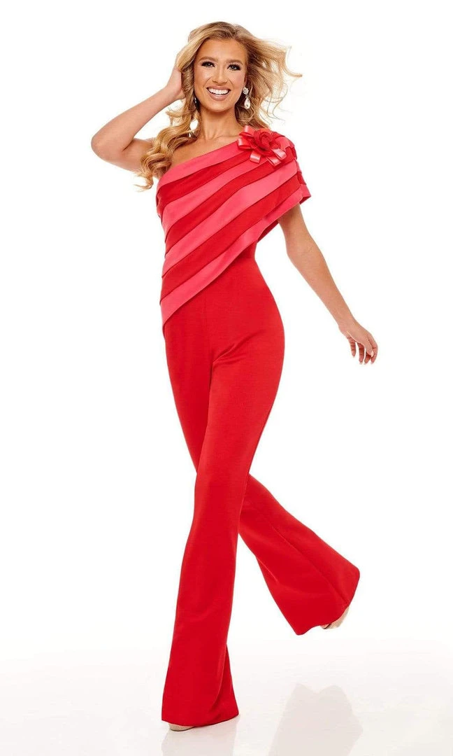 Rachel Allan - 50089 Stripe Draped Jumpsuit 5 Rachel Allan - 50089 Stripe Draped Jumpsuit