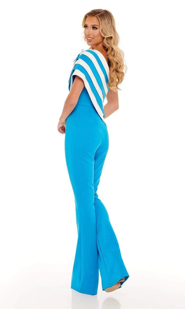 Rachel Allan - 50089 Stripe Draped Jumpsuit 4 Rachel Allan - 50089 Stripe Draped Jumpsuit