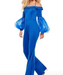 Rachel Allan - 50095 Bubble Sleeve Off Shoulder Jumpsuit 12 Rachel Allan - 50095 Bubble Sleeve Off Shoulder Jumpsuit