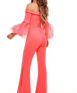 Rachel Allan - 50095 Bubble Sleeve Off Shoulder Jumpsuit 10 Rachel Allan - 50095 Bubble Sleeve Off Shoulder Jumpsuit