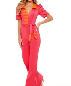Rachel Allan - 50096 Stripe Draped Jumpsuit
