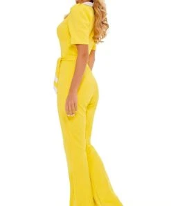 Rachel Allan - 50096 Stripe Draped Jumpsuit