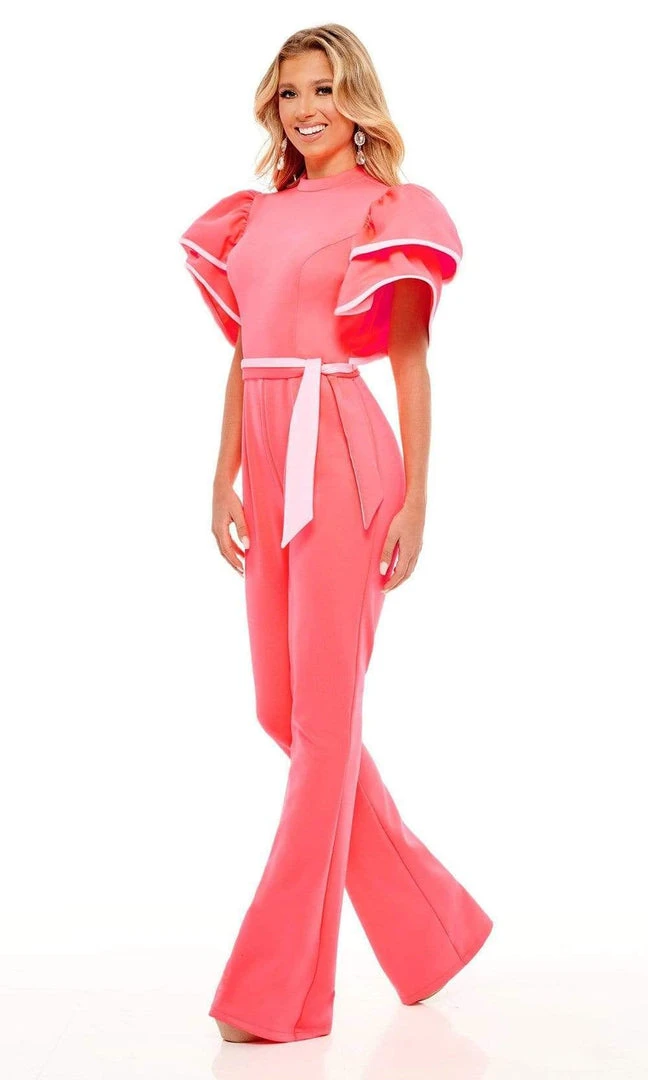 Rachel Allan - 50101 Flutter Sleeve Contrast Jumpsuit 3 Rachel Allan - 50101 Flutter Sleeve Contrast Jumpsuit