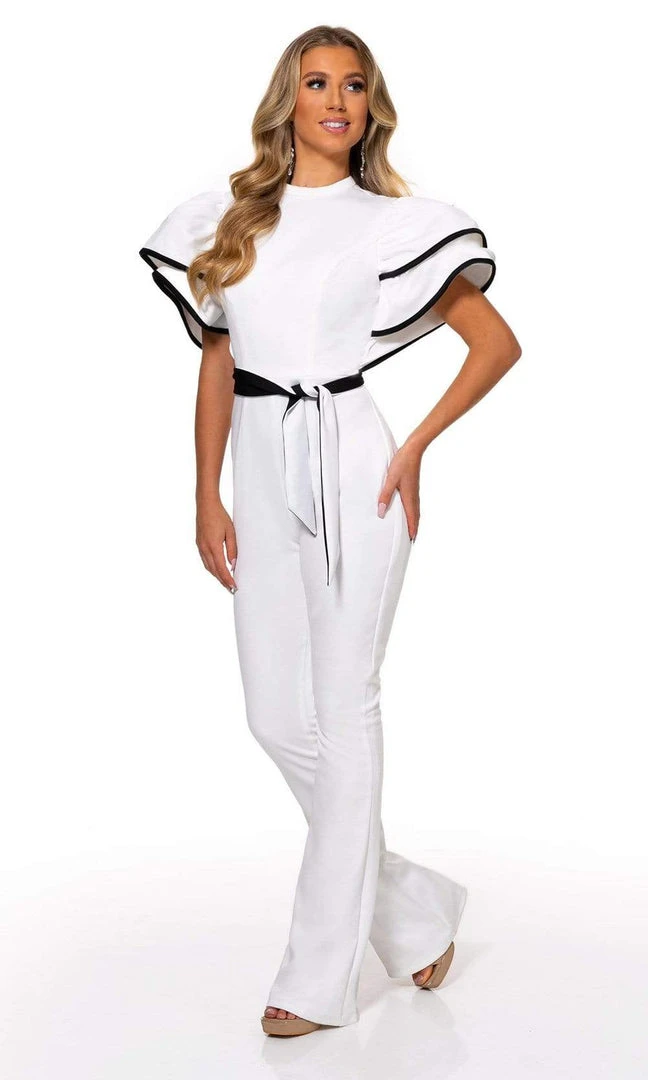 Rachel Allan - 50101 Flutter Sleeve Contrast Jumpsuit 7 Rachel Allan - 50101 Flutter Sleeve Contrast Jumpsuit