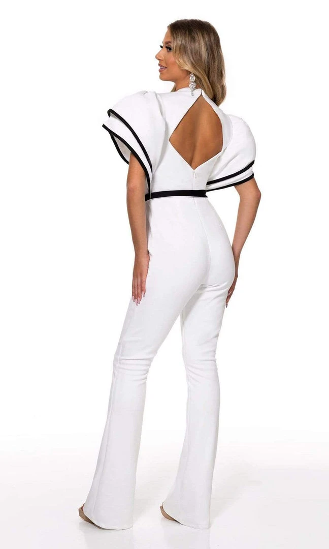 Rachel Allan - 50101 Flutter Sleeve Contrast Jumpsuit 8 Rachel Allan - 50101 Flutter Sleeve Contrast Jumpsuit