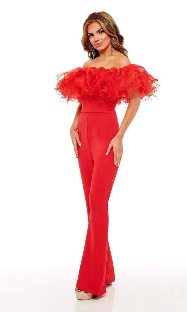 Rachel Allan - 50106 Draped Ruffle Jumpsuit 3 Rachel Allan - 50106 Draped Ruffle Jumpsuit