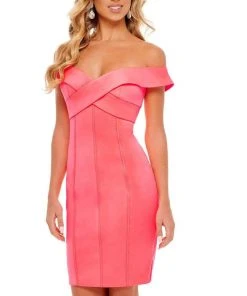 Rachel Allan - 50116 Cross Bodice Sheath Dress