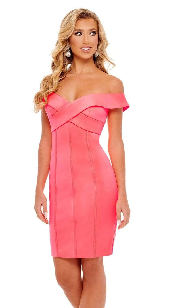 Rachel Allan - 50116 Cross Bodice Sheath Dress 3 Rachel Allan - 50116 Cross Bodice Sheath Dress