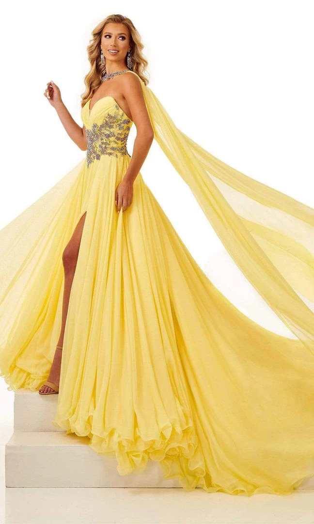 Rachel Allan - 50118 Beaded Choker Cascade Gown 6 Rachel Allan - 50118 Beaded Choker Cascade Gown