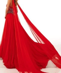 Rachel Allan - 50118 Beaded Choker Cascade Gown 9 Rachel Allan - 50118 Beaded Choker Cascade Gown