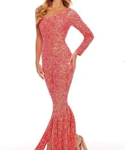 Rachel Allan - 50120 Sequined Split Hem Jumpsuit 10 Rachel Allan - 50120 Sequined Split Hem Jumpsuit