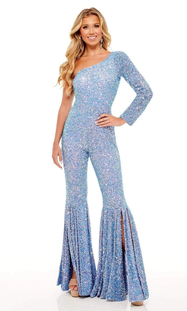 Rachel Allan - 50120 Sequined Split Hem Jumpsuit 7 Rachel Allan - 50120 Sequined Split Hem Jumpsuit