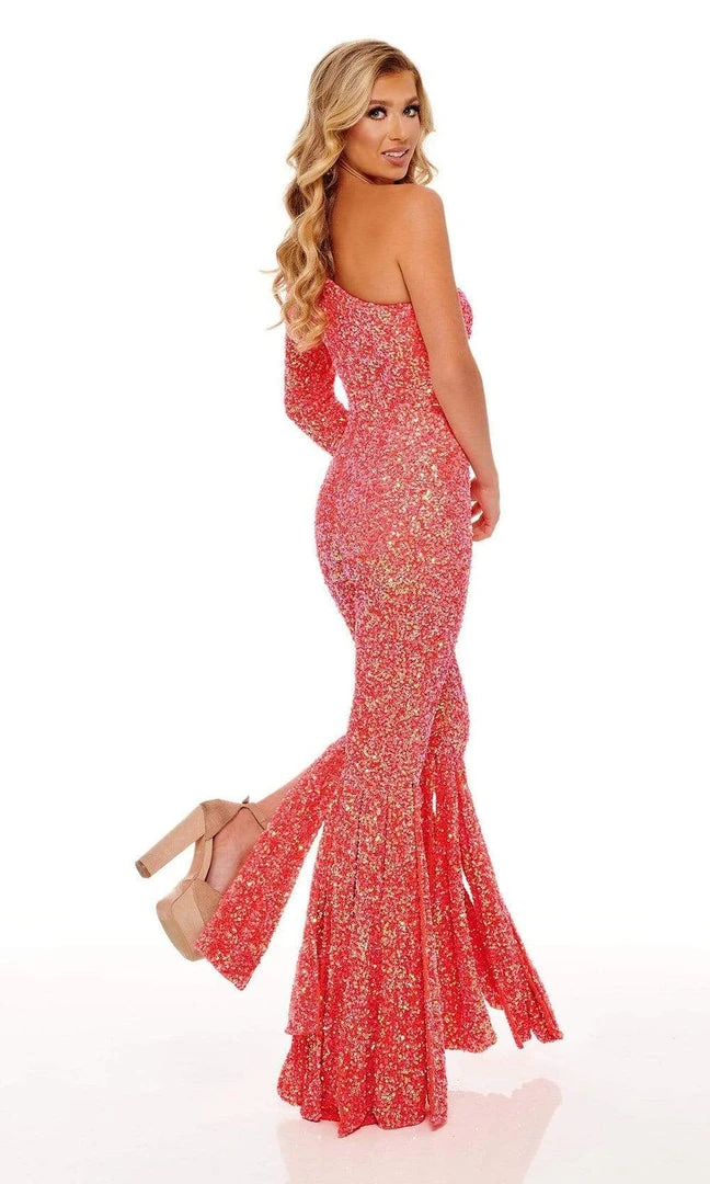 Rachel Allan - 50120 Sequined Split Hem Jumpsuit 6 Rachel Allan - 50120 Sequined Split Hem Jumpsuit