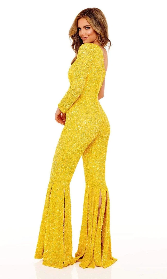 Rachel Allan - 50120 Sequined Split Hem Jumpsuit 4 Rachel Allan - 50120 Sequined Split Hem Jumpsuit