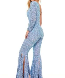 Rachel Allan - 50120 Sequined Split Hem Jumpsuit 13 Rachel Allan - 50120 Sequined Split Hem Jumpsuit