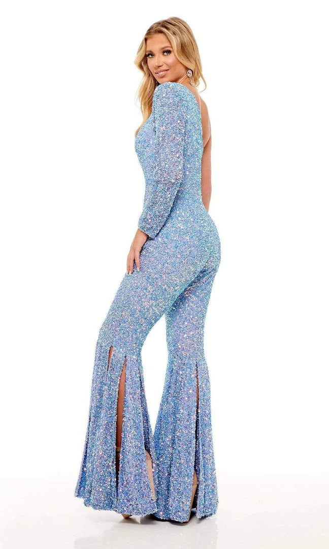 Rachel Allan - 50120 Sequined Split Hem Jumpsuit 8 Rachel Allan - 50120 Sequined Split Hem Jumpsuit