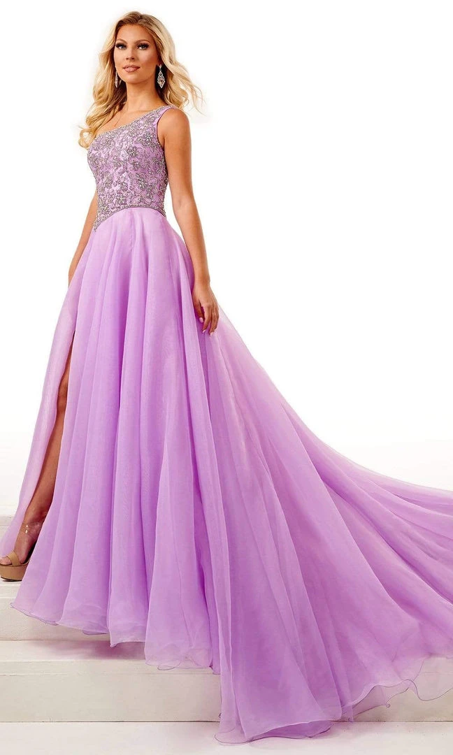 Rachel Allan - 50124 Embellished One Shoulder A-Line Dress 3 Rachel Allan - 50124 Embellished One Shoulder A-Line Dress