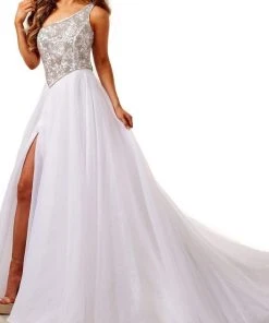 Rachel Allan - 50124 Embellished One Shoulder A-Line Dress 11 Rachel Allan - 50124 Embellished One Shoulder A-Line Dress