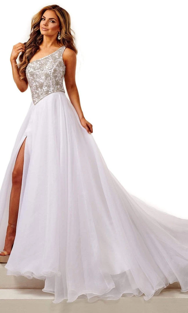 Rachel Allan - 50124 Embellished One Shoulder A-Line Dress 6 Rachel Allan - 50124 Embellished One Shoulder A-Line Dress