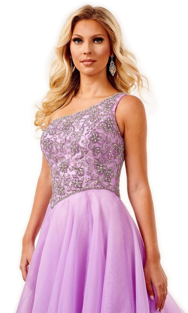 Rachel Allan - 50124 Embellished One Shoulder A-Line Dress 5 Rachel Allan - 50124 Embellished One Shoulder A-Line Dress