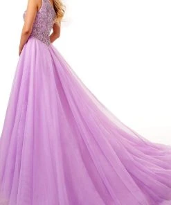 Rachel Allan - 50124 Embellished One Shoulder A-Line Dress 9 Rachel Allan - 50124 Embellished One Shoulder A-Line Dress