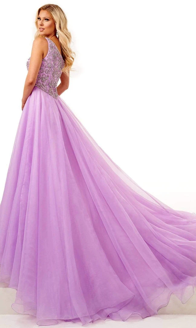 Rachel Allan - 50124 Embellished One Shoulder A-Line Dress 4 Rachel Allan - 50124 Embellished One Shoulder A-Line Dress