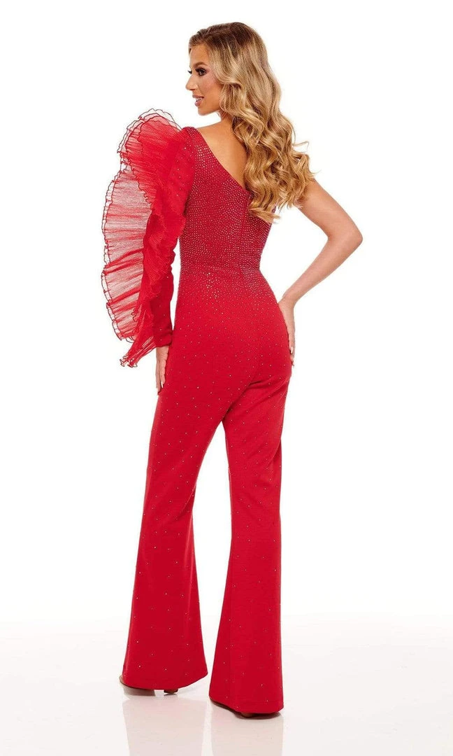 Rachel Allan - 50125 Ruffle Sleeve One Shoulder Jumpsuit 6 Rachel Allan - 50125 Ruffle Sleeve One Shoulder Jumpsuit