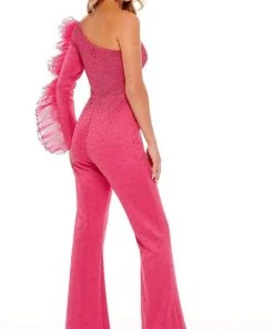 Rachel Allan - 50125 Ruffle Sleeve One Shoulder Jumpsuit 9 Rachel Allan - 50125 Ruffle Sleeve One Shoulder Jumpsuit