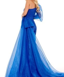 Rachel Allan - 50128 One Shoulder Puffed Beaded Jumpsuit 7 Rachel Allan - 50128 One Shoulder Puffed Beaded Jumpsuit